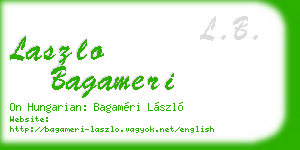laszlo bagameri business card