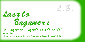 laszlo bagameri business card